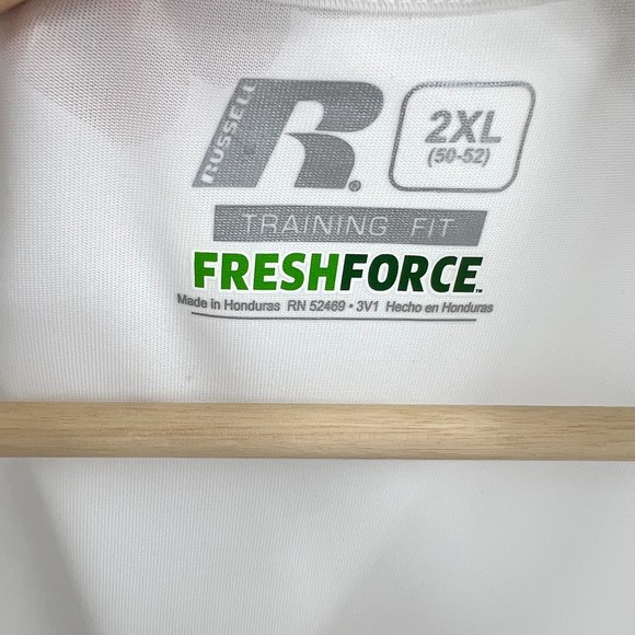 Active T-Shirt Men's 2XL Solid White RUSSELL Core Hybrid Jersey Tee - Picture 10 of 12